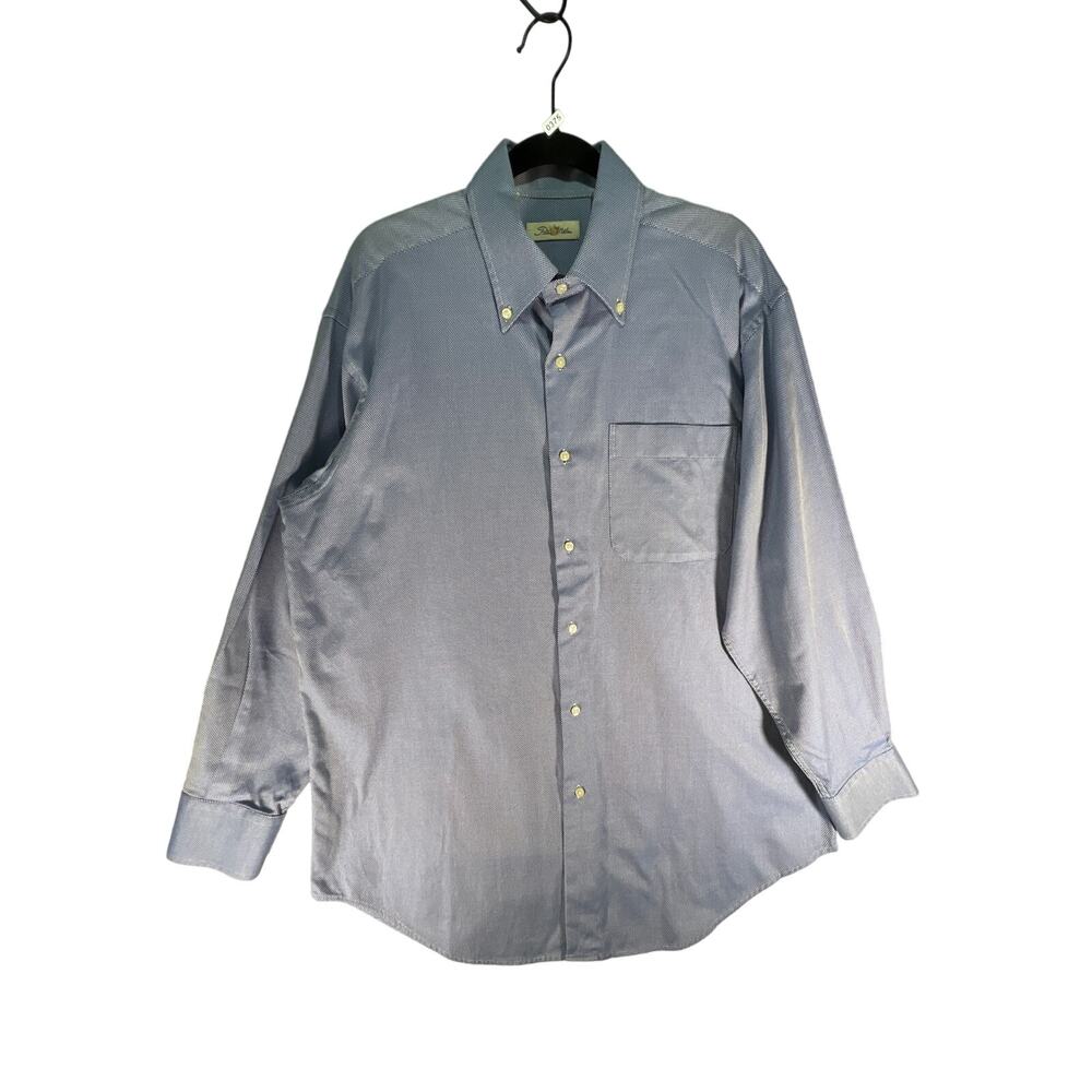 Peter Millar Shirt Mens Large Blue Nanoluxe Long Sleeve Button-Down Dress Shirt